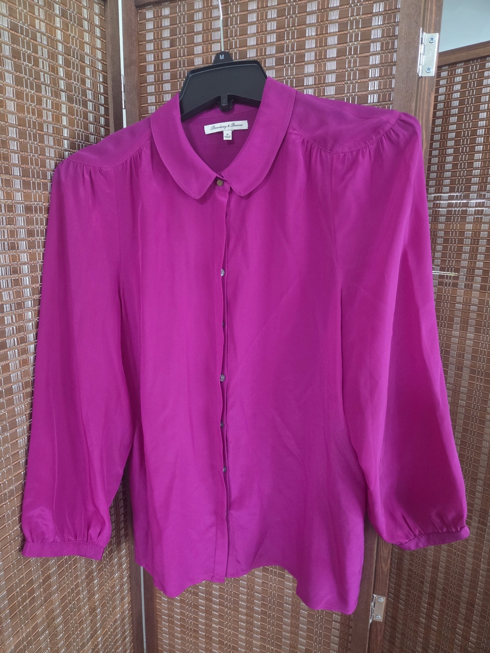 Anthropologie Fuchsia Button-Front Blouse